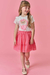 Conjunto kukie saia tule rosa Ref : 81682