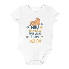 Body Bebê Irmão de Gato | Meu Irmão Mais Velho é um Gato