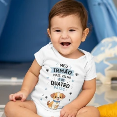 Body Bebê Irmão de Cachorro | Meu Irmão Tem Quatro Patas - comprar online