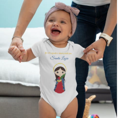 Body Bebê Religioso Santa Luzia com Oração na internet