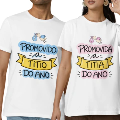 Kit Camisetas Anúncio de Gravidez | Promovidos a Titio e Titia