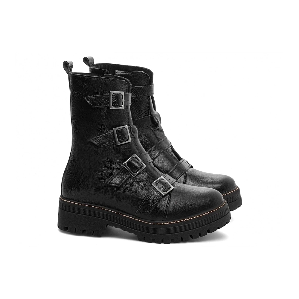 Bota Coturno Sola Tratorada Couro 23A