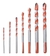 Kit 7 Brocas Fura Tudo Diamantadas Multifuncional Completa - AngryBee