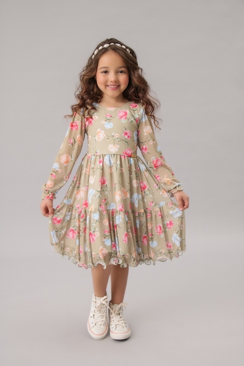 Vestido de tule estampado Floral