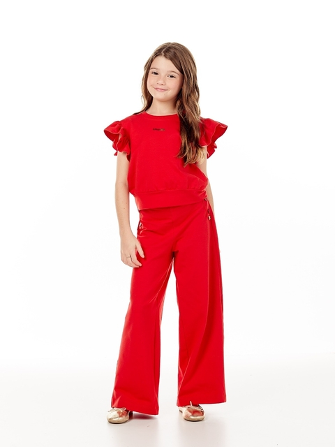 Calça feminina infantil wide leg Luluzinha