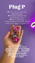 Plug P coração pedra magenta - comprar online