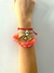 PULSEIRA TRANÇADA PINK E LARANJA