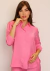 Camisa Gestante de Linho Serena Rosa