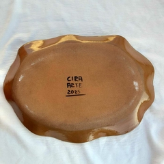 Bandeja de Cerâmica Artesanal - Bananeira - Cira Arte