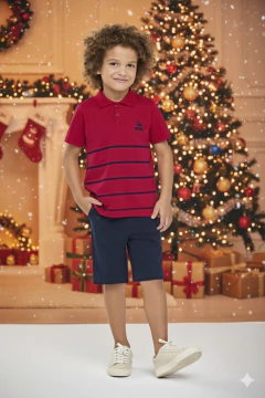 241418 CONJUNTO COM POLO MASCULINO INFANTIL ELIAN 100% ALGODÃO