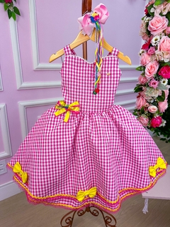 Vestido Junino Infantil Luxo Rosa