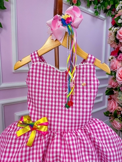 Vestido Junino Infantil Luxo Rosa