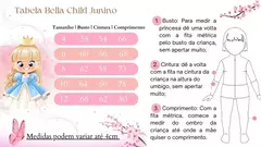 Vestido Junino Infantil Quadrilha Flor do Sertão Luxo Verde Tiffany - comprar online