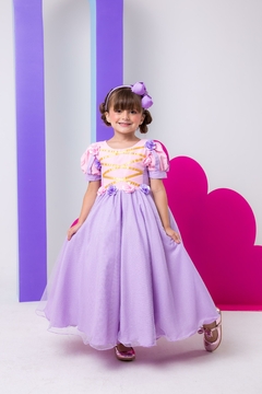 Vestido Infantil Fantasia Longa Princesa Lilas