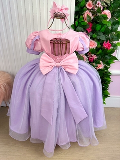 Vestido Infantil Fantasia Longa Princesa Lilas - LORY JOY | LOJA INFANTIL