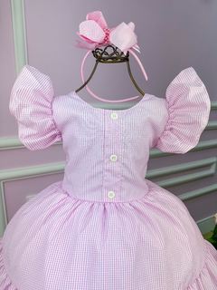 Vestido Junino Infantil Classico Modinha Rosa Bebe / Noiva Junina