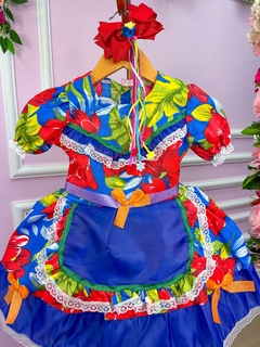 Vestido Junino Infantil Claudinha Chita com Shortinho | Festa Caipira São João Julina Quadrilha Escolar