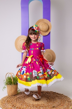 Vestido Junino Infantil Marie Roça Feliz Luxo