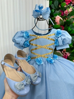 Vestido Infantil Fantasia Longa Princesa Azul - LORY JOY | LOJA INFANTIL