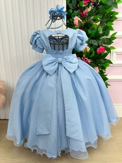 Vestido Infantil Fantasia Longa Princesa Azul - comprar online