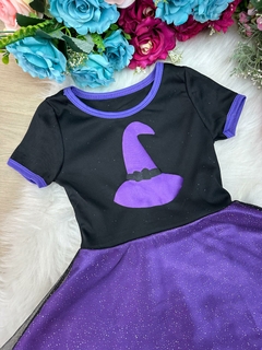 Fantasia Infantil Halloween Menina Bruxinha Roxa na internet
