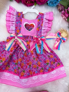 Romper Vestido Junino Rosa ( 3 meses a 2 anos) na internet