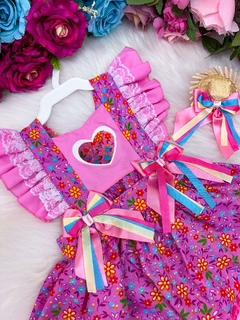 Romper Vestido Junino Rosa ( 3 meses a 2 anos) na internet