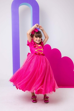 Vestido Infantil Fantasia Longa A Bela Adormecida Aurora Pink - comprar online