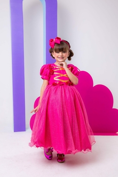 Vestido Infantil Fantasia Longa A Bela Adormecida Aurora Pink