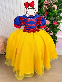 Vestido Infantil Fantasia Longo Branca de Neve - LORY JOY | LOJA INFANTIL