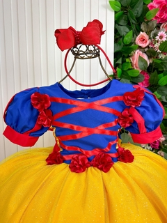 Vestido Infantil Fantasia Longo Branca de Neve na internet