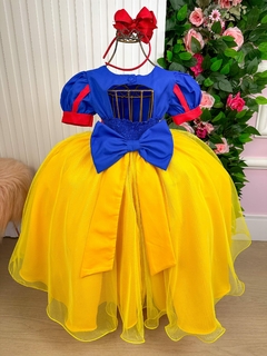 Vestido Infantil Fantasia Longo Branca de Neve - loja online