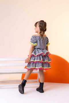 Conjunto Junino Luxo Sofia Xadrez Preto - comprar online