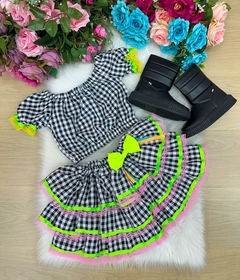 Conjunto Junino Luxo Sofia Xadrez Preto na internet