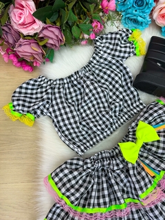 Conjunto Junino Luxo Sofia Xadrez Preto na internet
