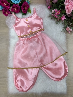 Fantasia Infantil Princesa Jasmine Rosa