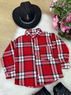 Camisa Junina Infantil Xadrez Diego Vermelha Flanelada Caipira Festa São João Quadrilha Julina Camisa Manga Longa na internet