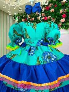 Vestido Junino Infantil Banana Club Arraiá da Floresta | Luxo Caipira São João Julina Festa - comprar online