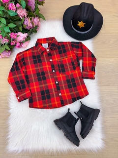 Camisa Xadrez Vermelha Flanela/Flanelada Junina Fernando (CAMSTXDRZVERMFLNJUN)