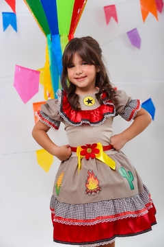 Fantasia Junina Maria Bonita Infantil Colorida | Festa Caipira São João | Tecido Chita | Tamanho Padrão - LORY JOY | LOJA INFANTIL