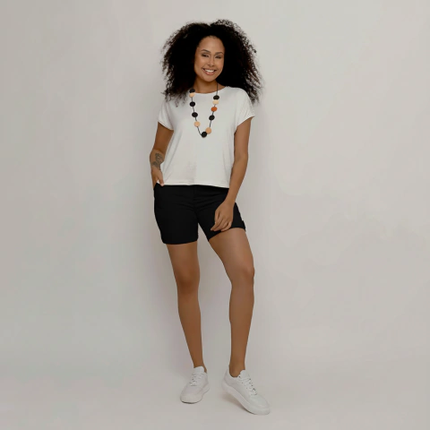 Bermuda Seul Feminina Sarja Com Regulagem Lateral 100083
