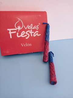 VELAS CUMPLEAÑOS BRILLANTINA ROJA Y AZUL