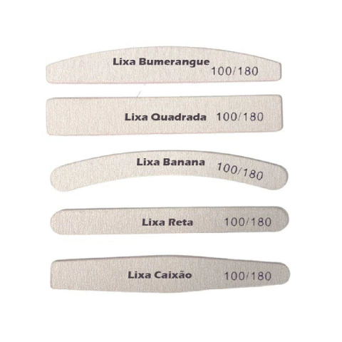 Lixas 100/180 para Alongamento Unha em Gel