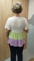 Geração Livre - Blusa Tipo Bata Manga Curta Bloco De Cores - comprar online