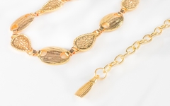 Cinto Corrente Mix Folha Rajada Dourada - comprar online