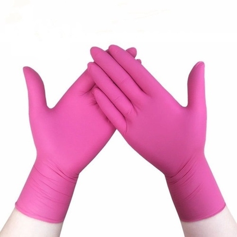 Luva Nitrilica M Rosa