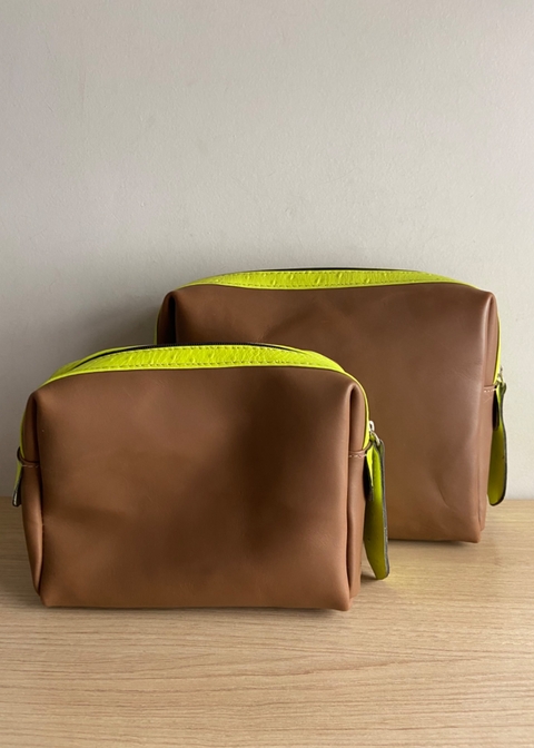 Kit necessaire em couro