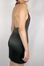 vestido tubinho verde com gola redonda marsala e costas nua