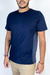 camiseta azul marinho com recortes laterais
