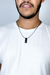 colar grafite masculino com pingente preto retangular e musgo desidratado